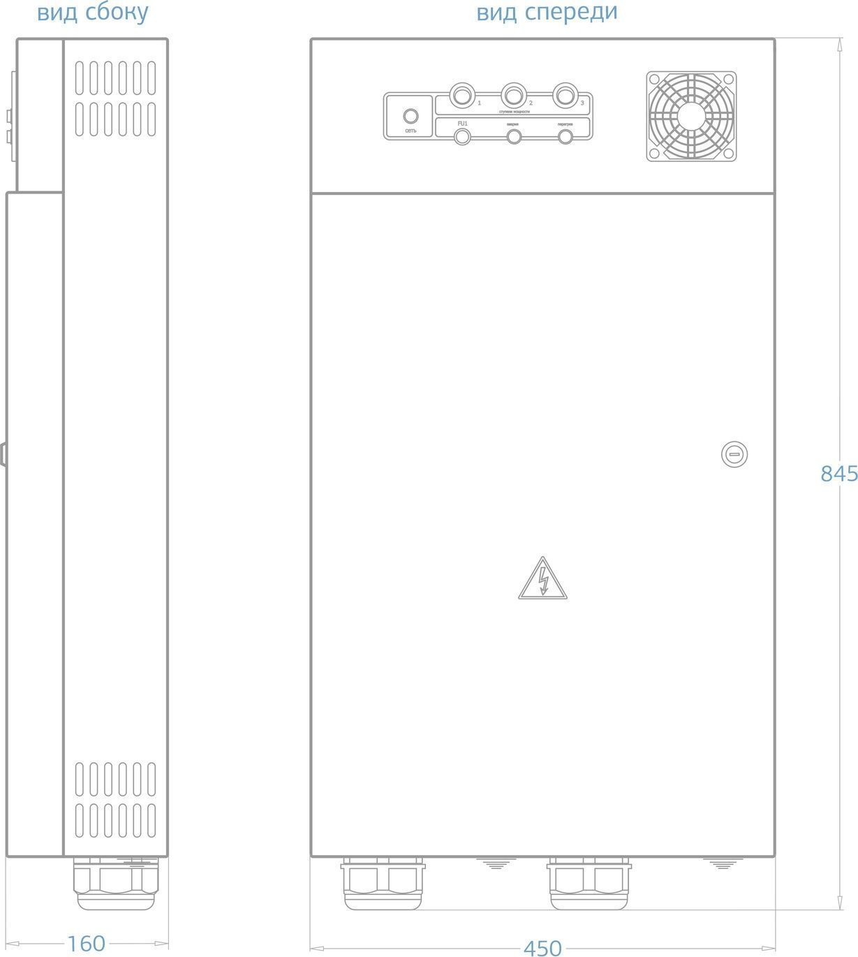 Шкаф автоматики и управления 70 кВт для водонагревателей