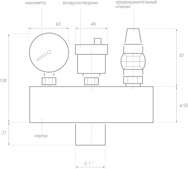 Группа безопасности KSG 30/20M-ISO для электрических котлов «Невский»